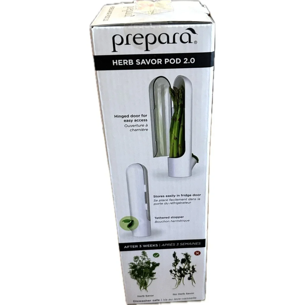 Prepara Herb Savor Pod 2.0 White Large Herb Keeper Fresh Storage New In Box